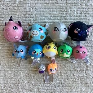 Lot Of 11 Squeezamals cow unicorn seal elephant turkey gecko fish squish lot